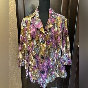 Sunny Taylor 2xl jacket. Multicolored 3/4 sleeve. Blazer